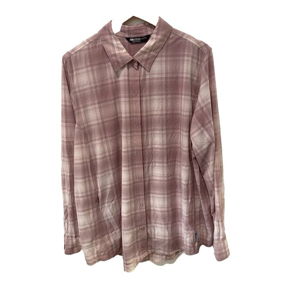 Outdoor Research Astroman Long Sleeve UPF 50 Sun Shirt Snap Purple Women Sz XXL - Picture 1 of 8